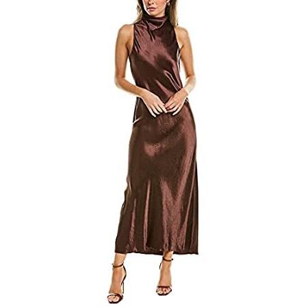 【人気商品！】 特別価格Vince womens Turtleneck Tie Dress, Brown Stone, X-Small US好評販売中 カラードレス