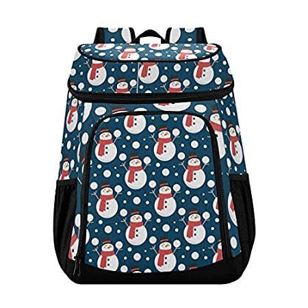 ラウンド  Year New Christmas Snowman Cooler 並行輸入品 Lunch Insulated Bag Cooler Soft Backpack クーラーバッグ、保冷バッグ