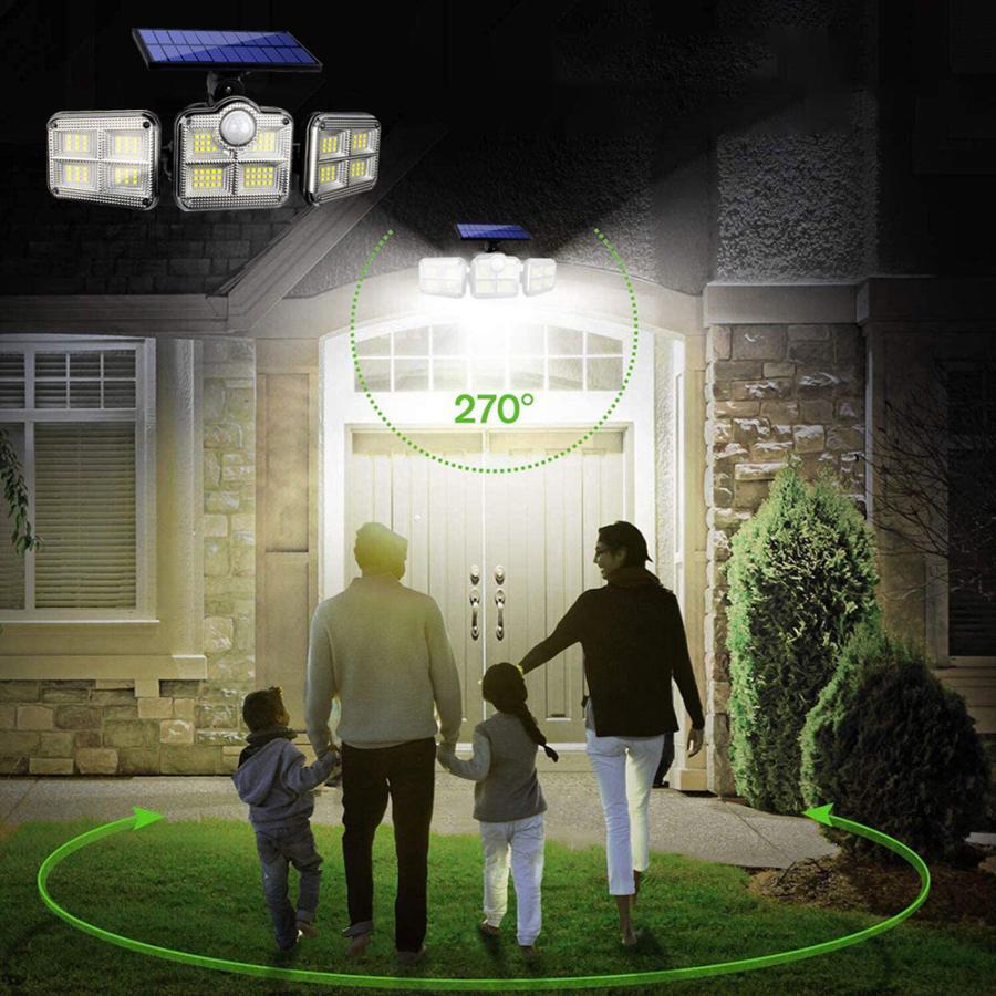 ソーラーライト明るい 人感センサー 屋外用 分離型 ガーデンライト 122LED IP65防水 取付簡単 高輝度 360°調整 壁掛け式 防犯対策｜hnonlineshopstore2｜06