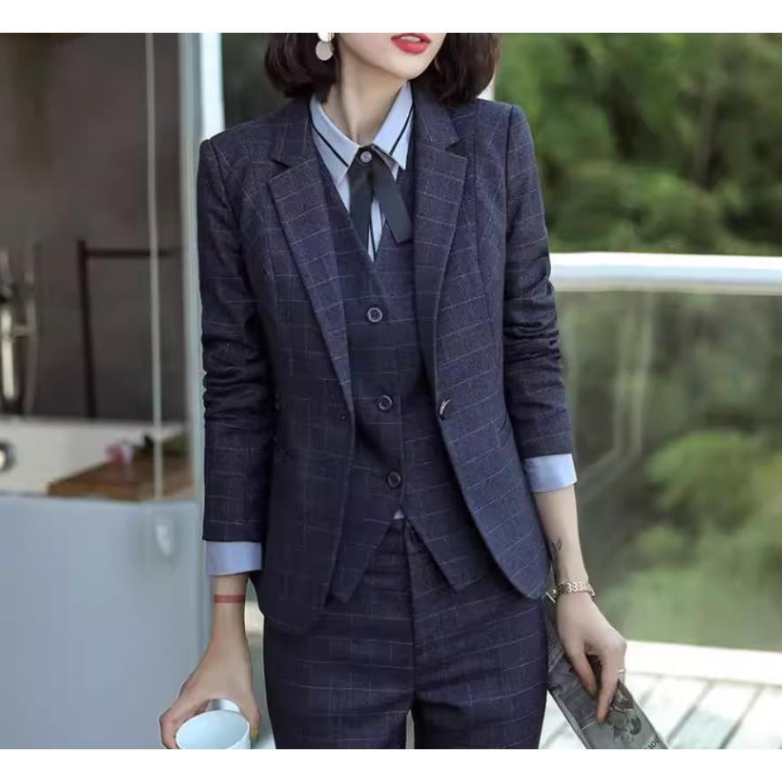 パンツスーツセット レディース チェック柄 セレモニー 30代40代 事務服 フォーマル 細身シルエット OL ビジネス 入学式 卒業式 通勤 卒業式 パンツスーツセット レディース チェック柄 セレモニー 20代30代40代