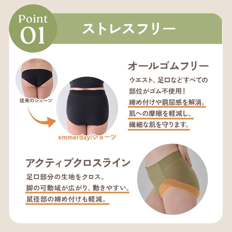 公式 emmerday! エマーデイ 感動ストレスフリーショーツ 【単品