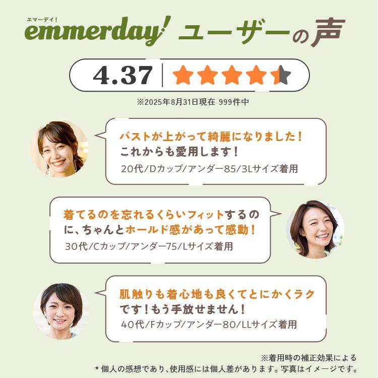 ナイトブラ 大きいサイズ 2枚セット emmerday! エマーデイ ノン