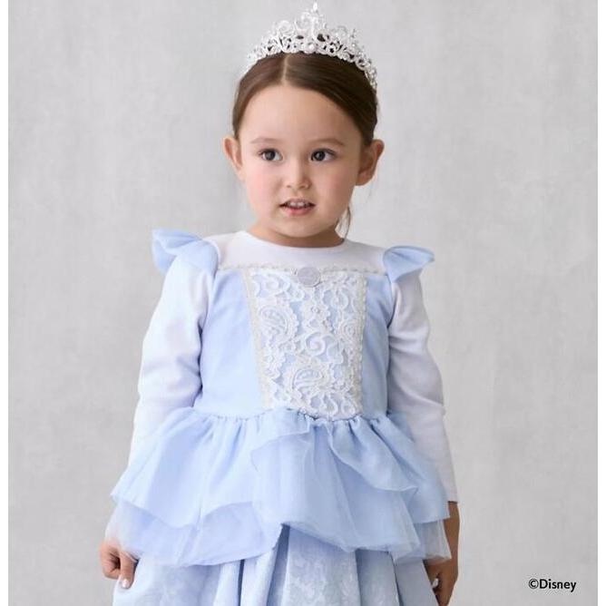 プティマイン エルサ なりきりカットチュニック＆バックフリルレギンス 130上下 Disney】なりきりチュニック(80cm サックス(エルサ)): キッズ