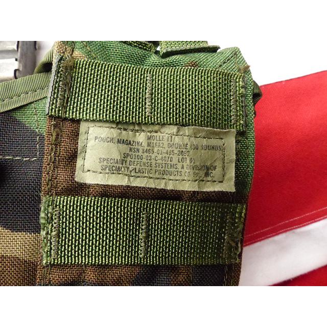 実物 MOLLE マガジンポーチ ダブル M4 M16 5.56 30rd ウッドランド