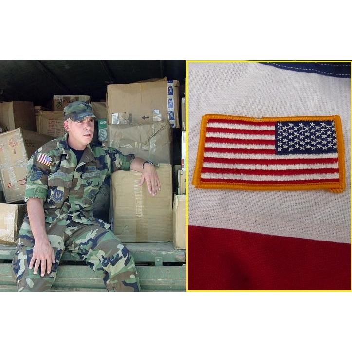 米軍実物 星条旗パッチ フラッグパッチ リバース 152-7x : ホバート