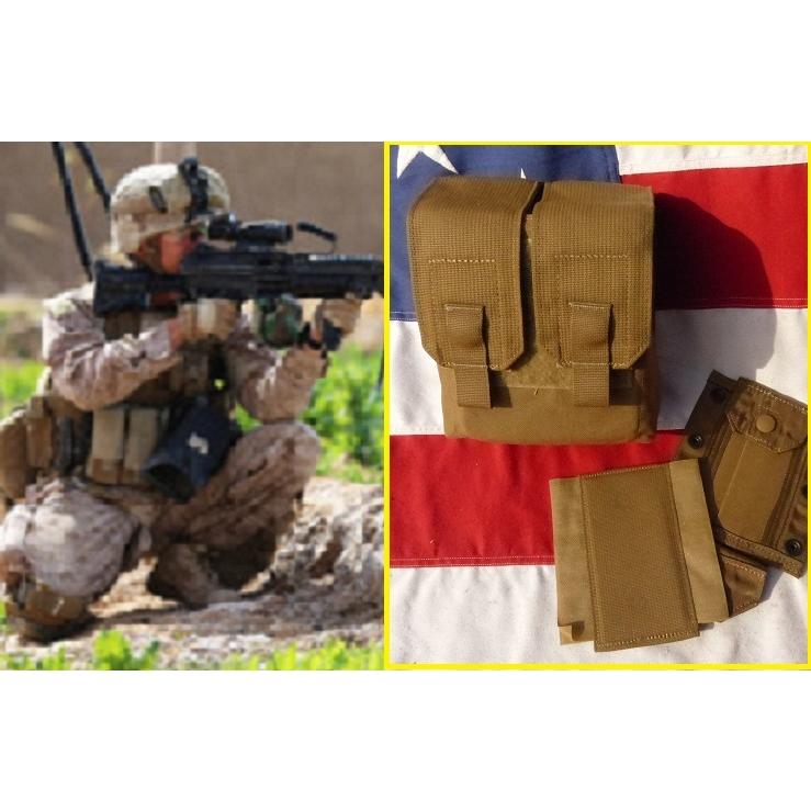 米軍放出品 FSBE2 9mmマガジンポーチ コヨーテブラウン 海兵隊 USMC 米軍実物 USMC コヨーテ SAW マガジンポーチ M249 M4 M16 07x