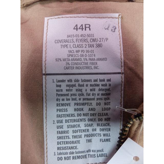 米軍実物 NEW! CWU−27／P タン 44R C126x : ホバートブロス