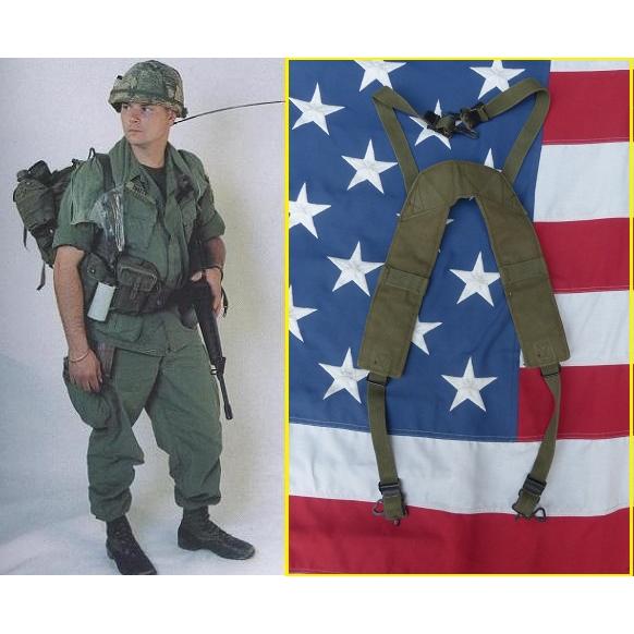 レア! 米軍実物　ナム戦　Ｈサスペンダー　ロング　Ｍ1956　コットン 76 米軍実物 ナム戦 Hサスペンダー M1956 コットン 58x : ホバート