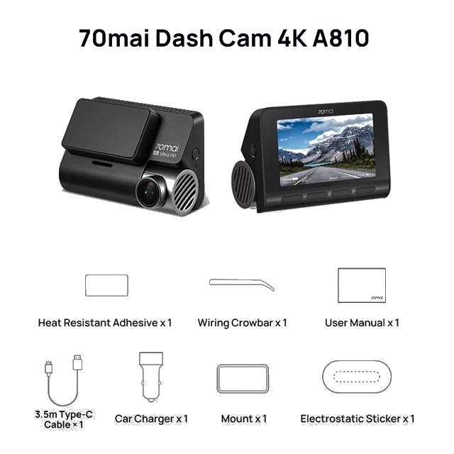 70mai A810 Dash Cam 4K (3840x2160) SONY IMX678 STARVIS2 70mai A810 Dash Cam 4K (3840x2160) SONY IMX678 STARVIS2