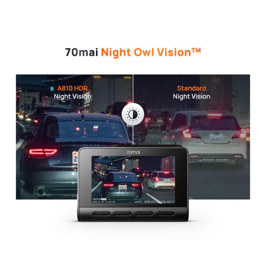 70mai A810 Dash Cam 4K (3840x2160)+UP03駐車監視電源ケーブル 70mai A810 Dash Cam 4K (3840x2160)+UP03駐車監視電源ケーブル