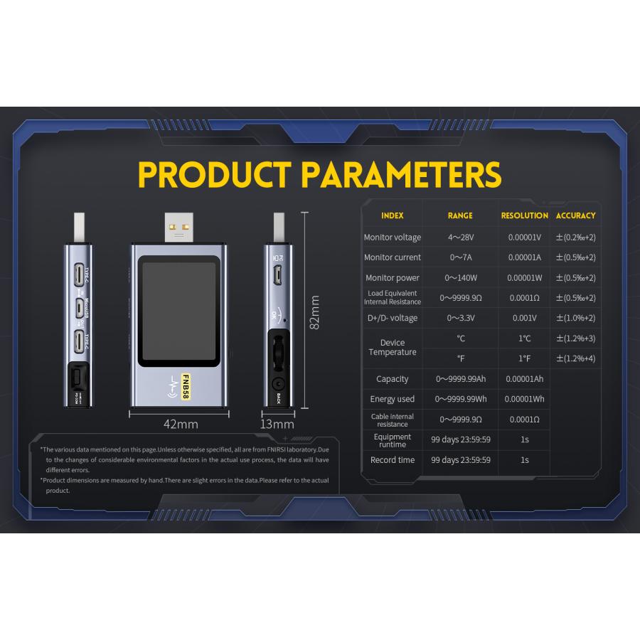 FNIRSI FNB58 多機能USBテスター QC3.0/PD3.0/FCP/SCP/AFC/VOOC/WARP