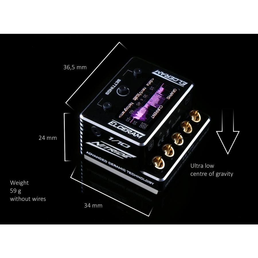 ELCERAM NITRIDE G2 1/10RCカー競技用ESC LCDモニター装備（エルセラム