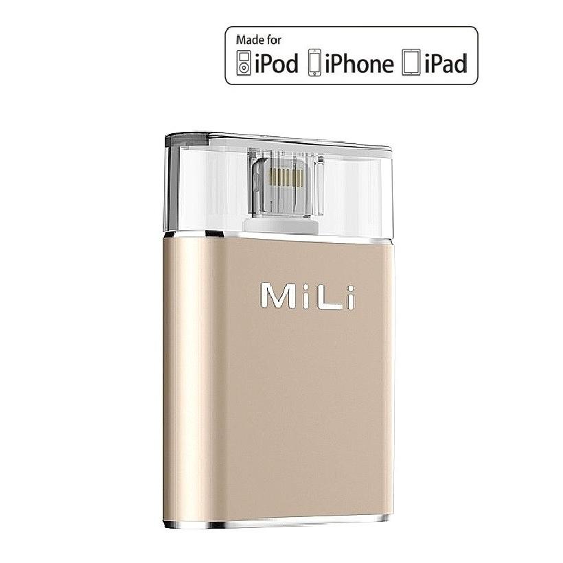 iPhone USBメモリ iPad 等 MFI iData Pro 128GB シャンパンゴールド