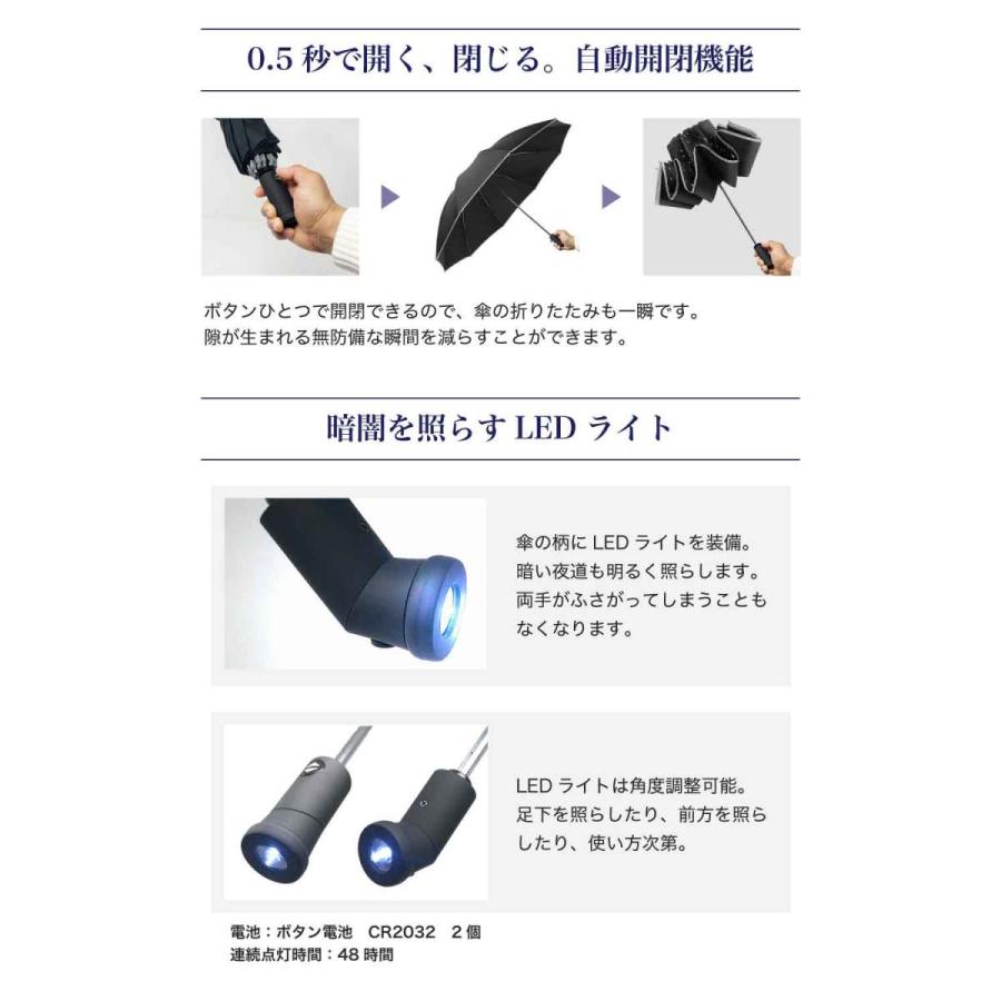 おりたたみ傘 LEDライト メンズ レディース 傘 防犯グッズ 防災グッズ