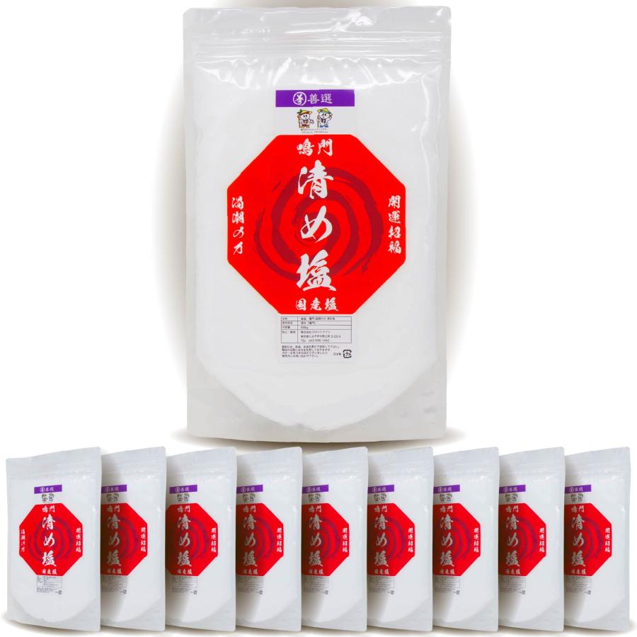 盛り塩 清め塩 粗塩 鳴門 渦潮の力 888g 10パックセット 善選 ( バス