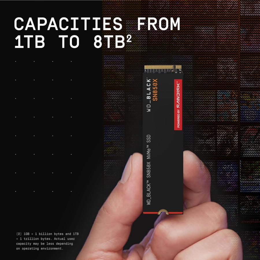 WD_BLACK 1TB SN850X NVMe 内蔵型ゲーミングSSD ソリッドステートドライブ - Gen4 PCIe M.2 2280 最高7,300MB/s - WDS100T2X0Eの画像