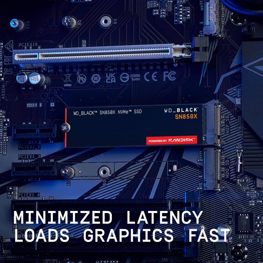 WD_BLACK 1TB SN850X NVMe 内蔵型ゲーミングSSD ソリッドステートドライブ - Gen4 PCIe M.2 2280 最高7,300MB/s - WDS100T2X0Eの画像