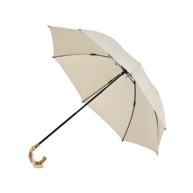 ワカオ バンブーハンドル 折りたたみ 日傘 ベージュ 晴雨兼用 美品 WAKAO（ワカオ） 傘 レディース 折りたたみ傘 日傘 晴雨兼用傘
