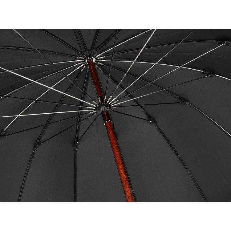 傘 メンズ 長傘 前原光榮商店 大判 カーボン 16本骨 雨傘 晴雨兼用傘 NEW TRAD-16 LONG CARBON レインブラック 無地 紳士用 男の画像