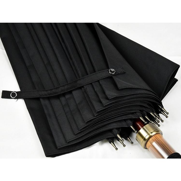 傘 メンズ 長傘 前原光榮商店 大判 カーボン 16本骨 雨傘 晴雨兼用傘 NEW TRAD-16 LONG CARBON レインブラック 無地 紳士用 男の画像