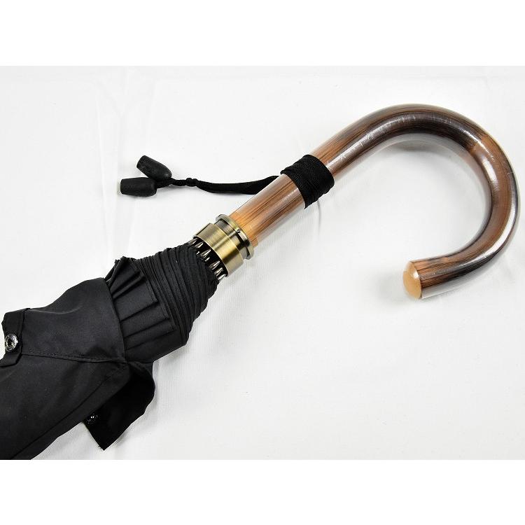 傘 メンズ 長傘 前原光榮商店 大判 カーボン 16本骨 雨傘 晴雨兼用傘 NEW TRAD-16 LONG CARBON レインブラック 無地 紳士用 男の画像