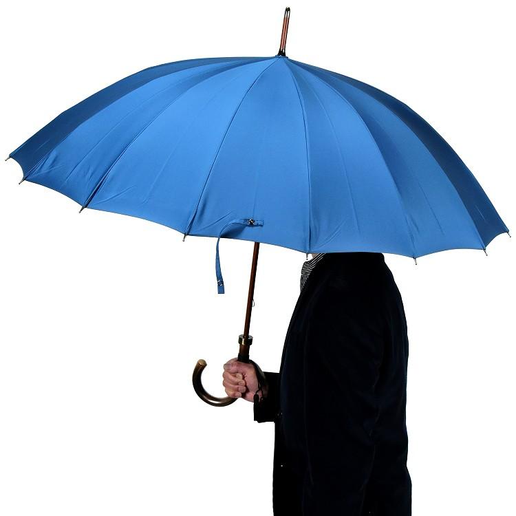 傘 メンズ 長傘 前原光榮商店 大判 カーボン 16本骨 雨傘 晴雨兼用傘 NEW TRAD-16 LONG CARBON レインブラック 無地 紳士用 男の画像