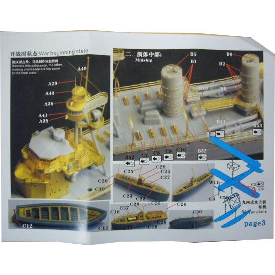模型、プラモデル ファイブスターモデル 1/７００ FS７１００１６ 日本海軍 軽巡洋艦 川内 アップグレードパーツ