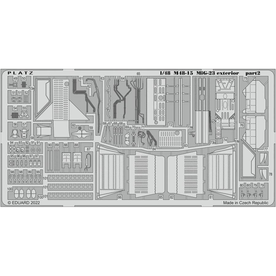 プラッツ  １/48 MiG‐23フロッガー　エッチングパーツ外装用｜hobby-road｜02