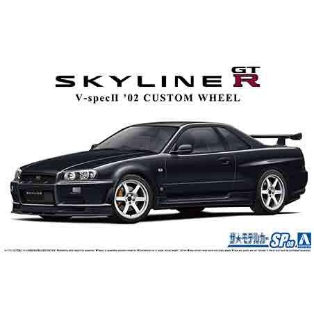 1/24 アオシマ MODEL SP08 日産 BNR34 スカイライン GT-R V-SPEC II  '02 カスタムホイール | 