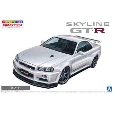 1/24 アオシマ PP03-B 日産 BNR34 スカイライン GT-R V・spec II '00 ホワイト 塗装済 | 