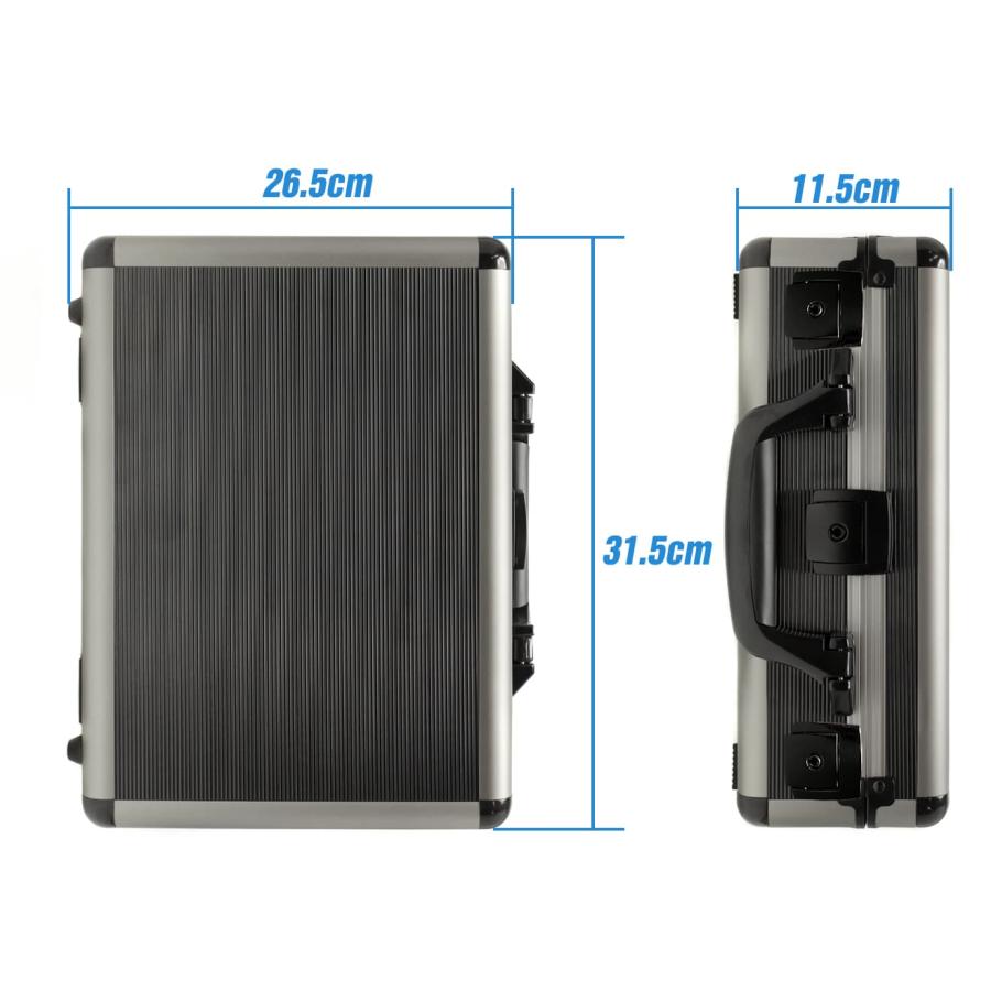 H8020BG アルミフレームアタッシュケース 31.5cm*26.5cm*11.5cm ガン