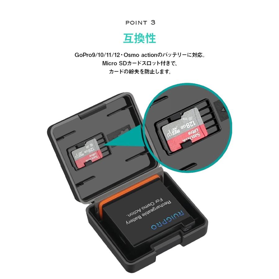 Gopro ケース 9/10/11/12 Hero バッテリーケース 2個セット ゴープロ