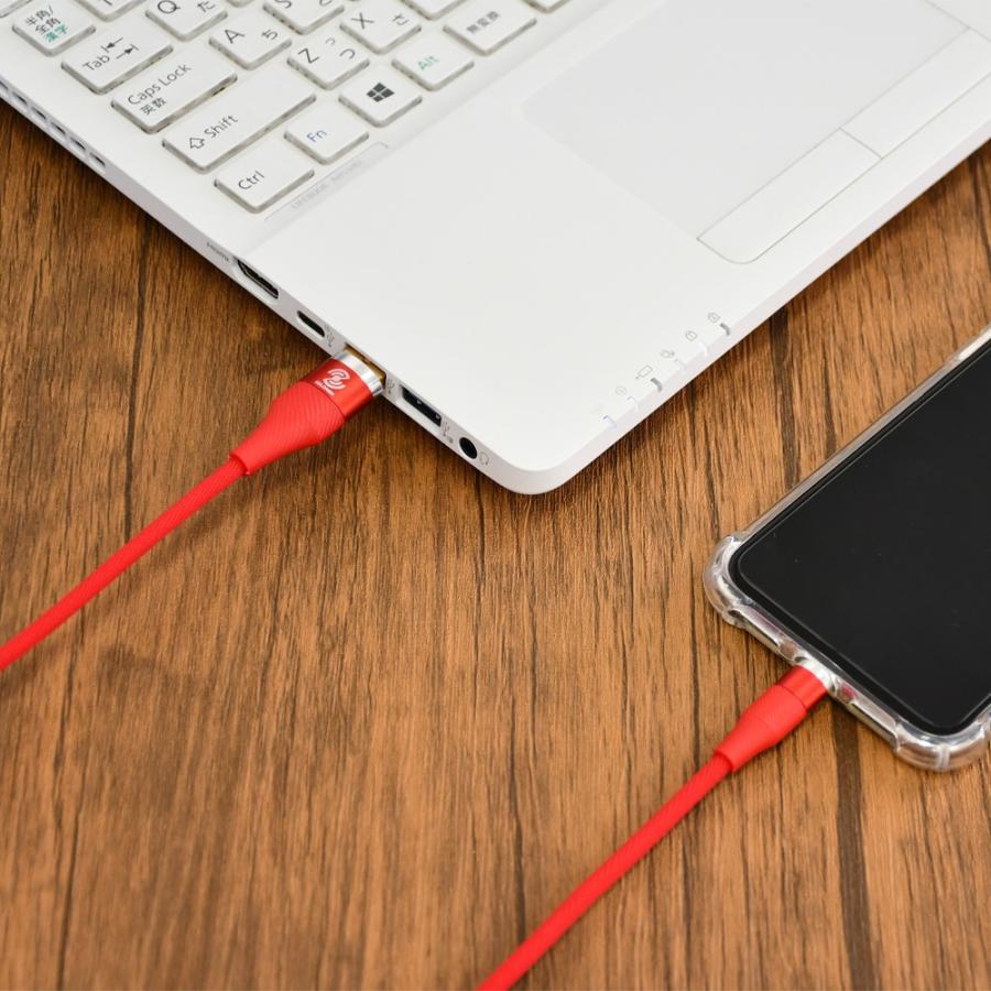 スマホ充電ケーブル 3A USB 急速充電対応 断線しにくい タフ 1m