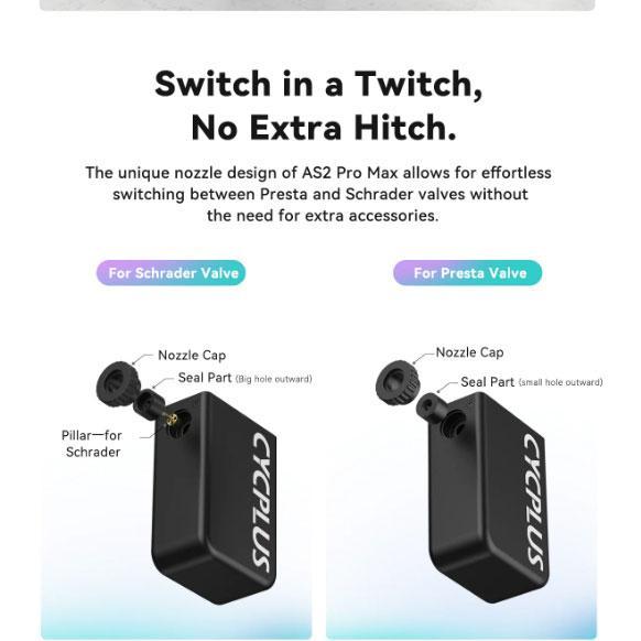 アクセサリー CYCPLUS AS2 Pro max AS2 Pro Max Tiny E-Pump For Bike – CYCPLUS