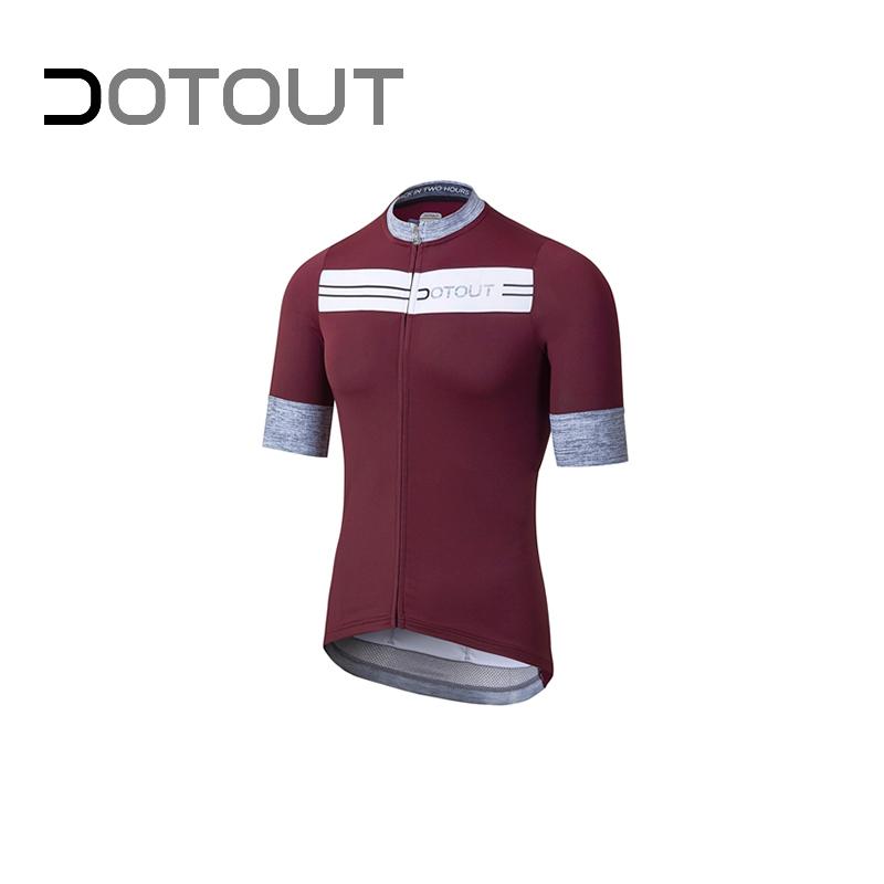 DOTOUT/ドットアウト ストライプ ジャージー ボルドー-ホワイト