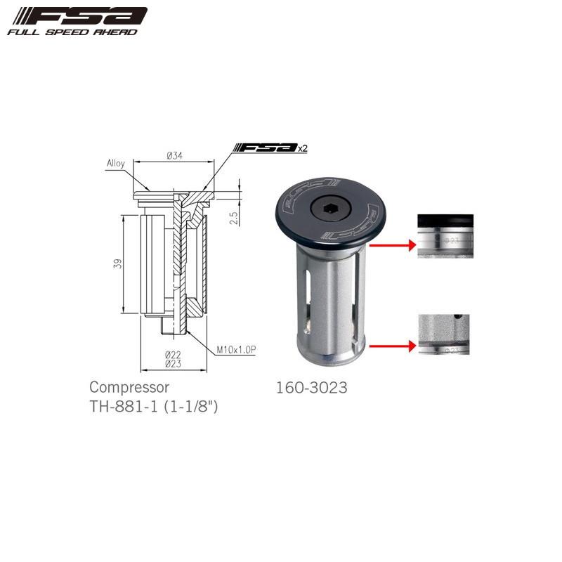 FSA エフエスエー COMPRESSIONS DEVICES Compres 23mm Carb Steerer