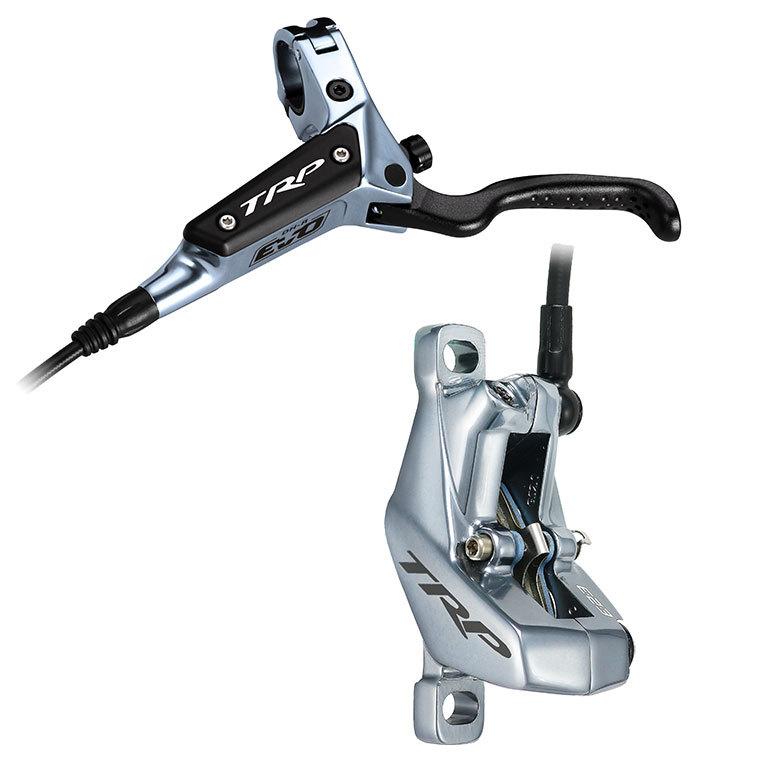TRP DHR EVO グレー　ディスクブレーキ OAKレバー付き TRP 鍛造CNC切削ポリッシュドブレーキレバー＆4ピストンキャリパー DHR