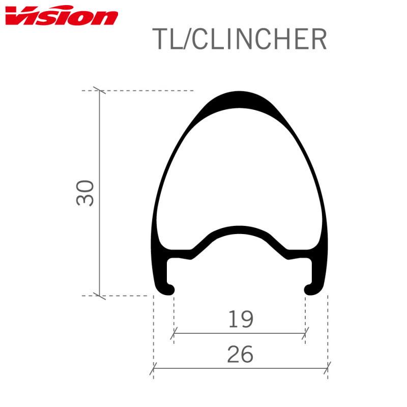 VISION ヴィジョン SC30 DB-CL TLR/クリンチャー ホイールセット