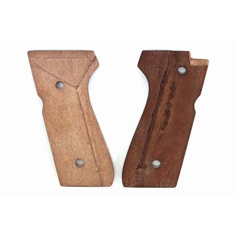 M92F エアガン対応 ベレッタ刻印 ウッド グリップパネル リーフ