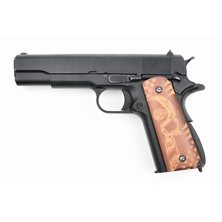 東京マルイ　M1911A1　コルトガバメント　ウッドグリップ付 東京マルイ M1911A1 MEU 対応 ウッド グリップ パネル COLTスカル