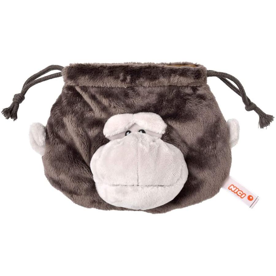 nici（ニキ） ゴリラ 巾着 ポーチ フィギュア フェイスポーチ