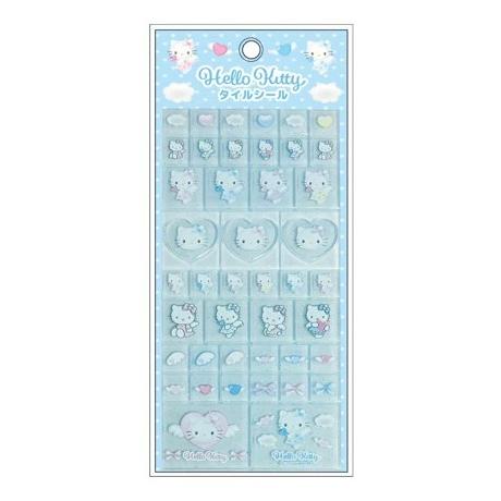 【未使用】平成レトロエンジェルキティシール6枚 ハローキティ タイルシール エンジェル 90s 平成レトロ サンリオ