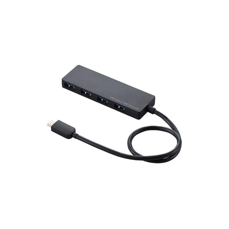 【ELECOM(エレコム)】USB3.1(Gen1)HUB Type-C Aメス4ポート バスパワー 30cmケーブル ブラック [▲][EL]｜hobinavi2