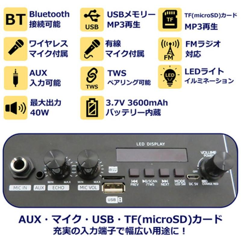 センター商事 CICONIAコンパクトLEDパーティースピーカー2040B CTFE-2040B  [▲][AS]｜hobinavi2｜03