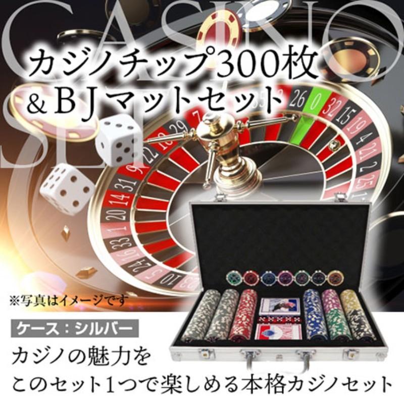 センター商事 カジノチップ300枚&BJマットセット シルバー CENTER-CASINO-SV カードゲーム ホビー [▲][AS]｜hobinavi2｜02