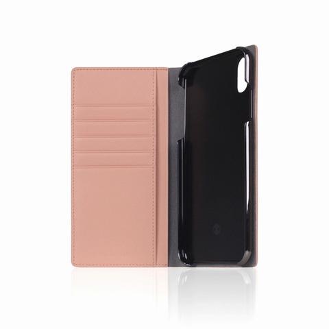 【SLG Design（エスエルジーデザイン）】手帳型スマホケース iPhone XS Max  Calf Skin Leather Diary ベビーピンクスマホケース iPhone アイフォン [▲][R]｜hobinavi2｜04