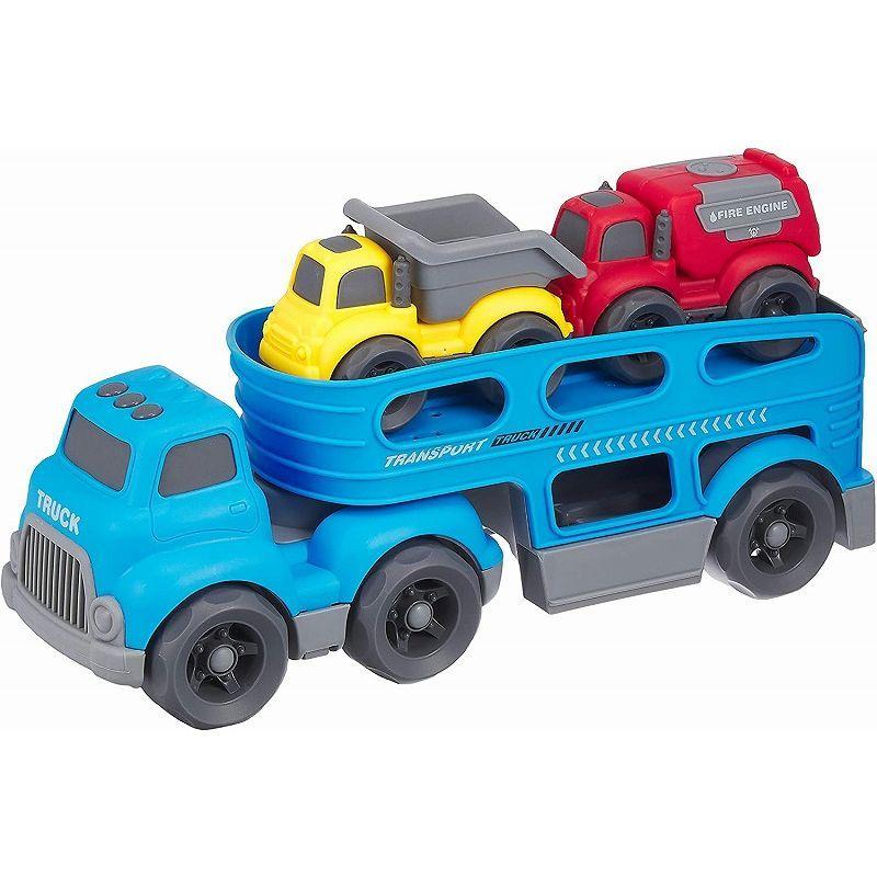 【ジョーゼン】ビークルタウン　キャリアカー　ダンプカー、消防車セット おもちゃ [▲][ホ][K]｜hobinavi2
