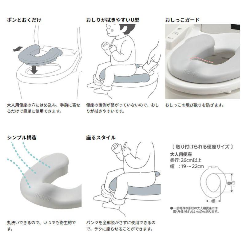 【リッチェル】リッチェル ソフト補助便座K グレー ベビー キッズ トイレトレーニング [▲][OD]｜hobinavi2｜04