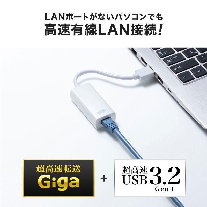 【サンワサプライ】USB3.2-LAN変換アダプタ(ホワイト) [▲][SW]｜hobinavi2｜03