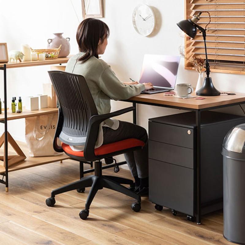 東谷 クレコ オフィスチェア オレンジ×ブラック OFC-50ORB 椅子 イス